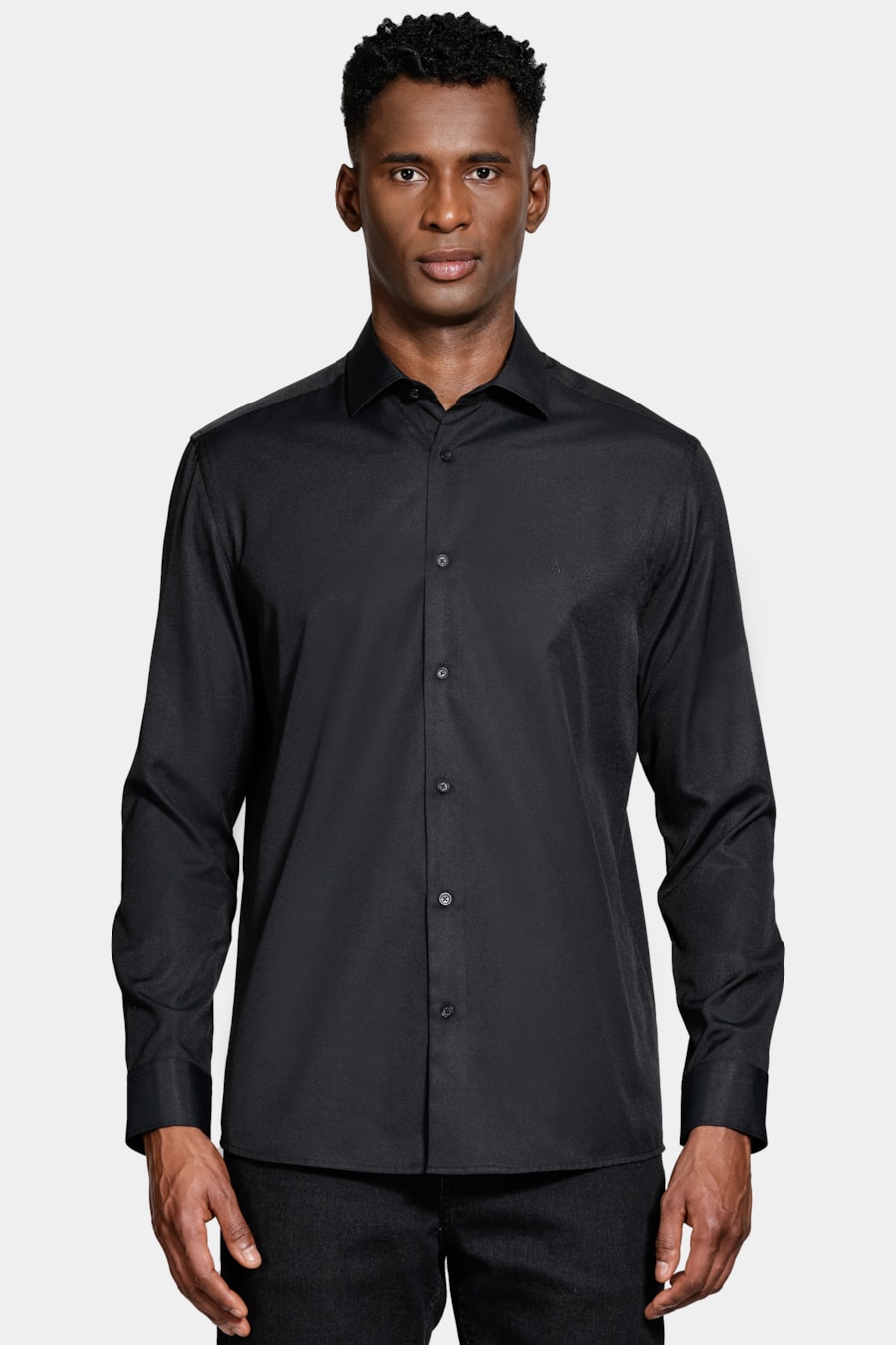 Camisa Slim Tricoline Manga Longa Preto — foto 1 de 6