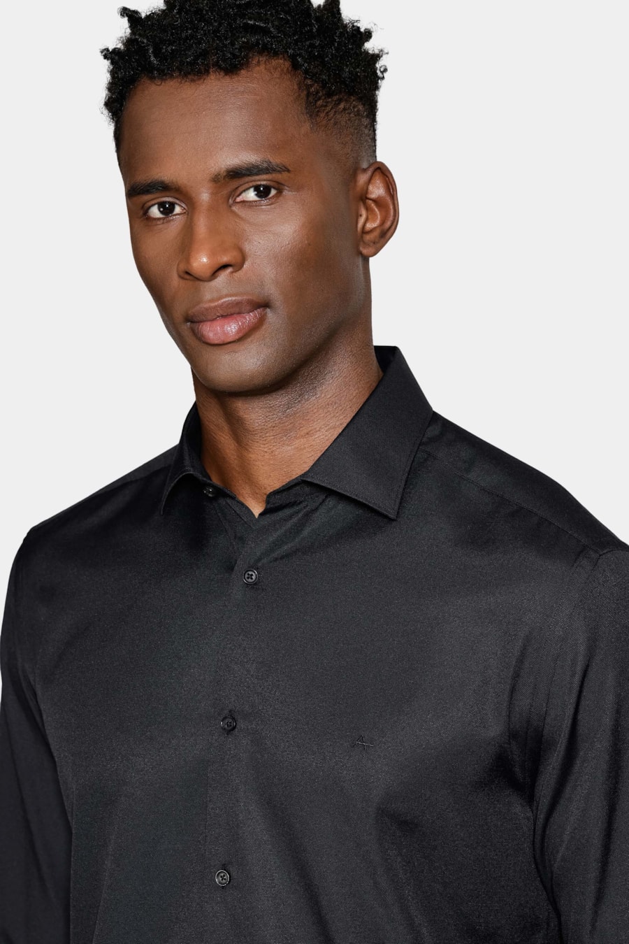 Camisa Slim Tricoline Manga Longa Preto — foto 3 de 6