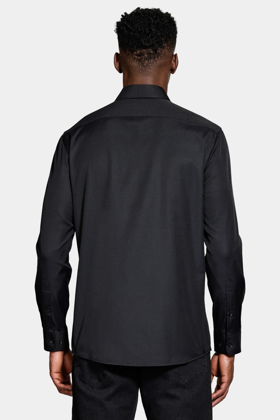 Camisa Slim Tricoline Manga Longa Preto — foto 4 de 6