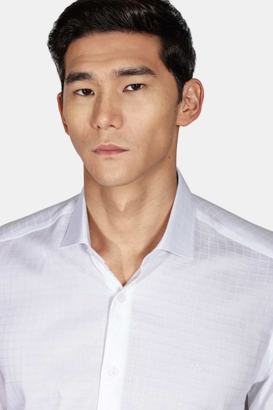 Camisa Slim Tricoline Maquinetada Branco — foto 3 de 5