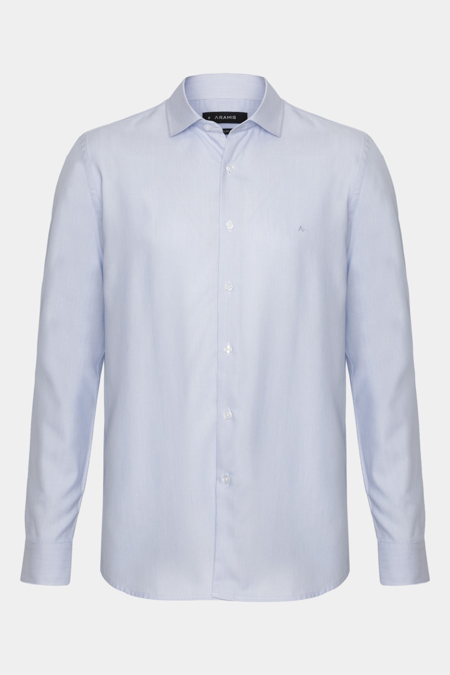 Camisa Slim Tricoline Maquinetada Manga Longa Azul Claro — foto 5 de 6