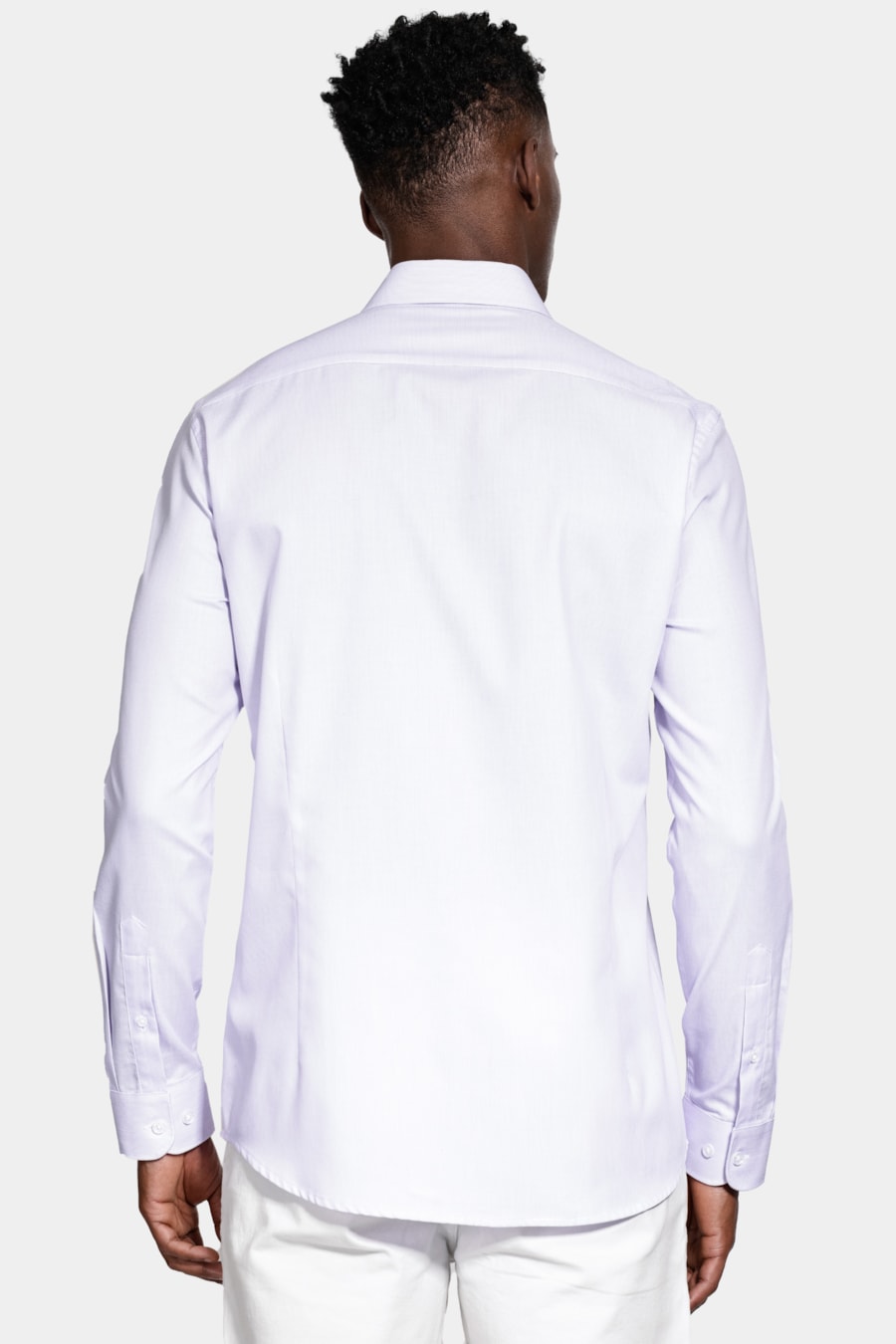 Camisa Slim Tricoline Maquinetada Manga Longa Lilas — foto 4 de 6