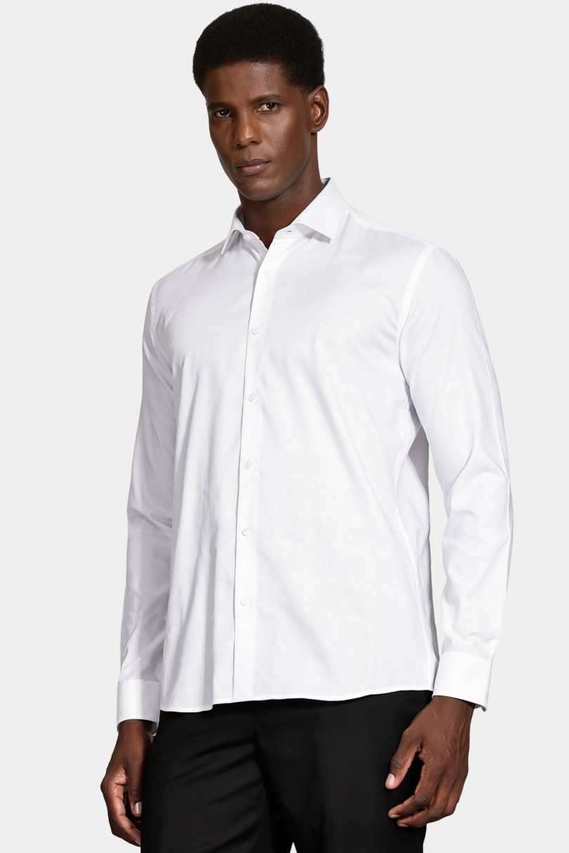 Camisa Slim Tricoline Maquinetada Xadrez Branco