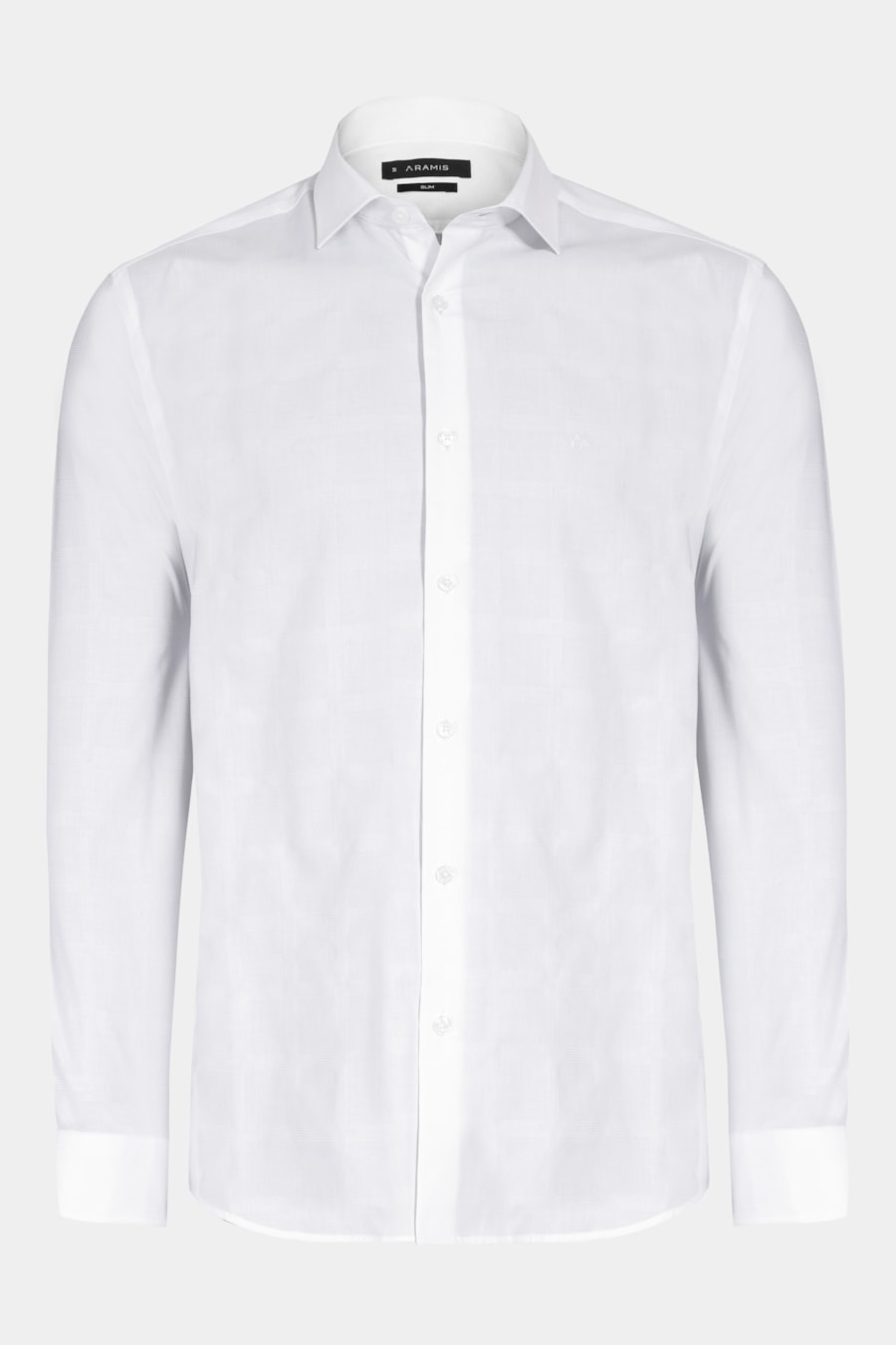 Camisa Slim Tricoline Maquinetada Xadrez Branco — foto 5 de 6