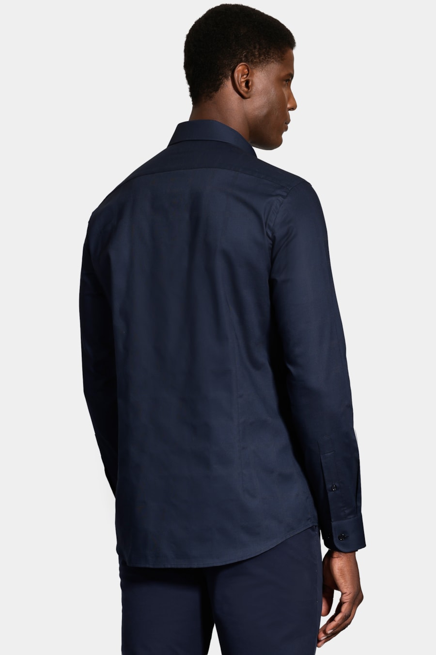 Camisa Slim Tricoline Maquinetada Xadrez Marinho — foto 4 de 6