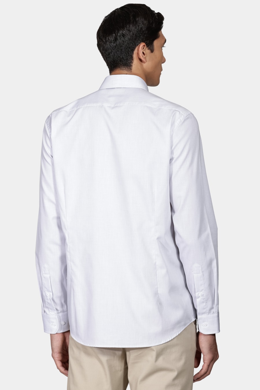 Camisa Slim Tricoline Xadrez Cinza — foto 4 de 5
