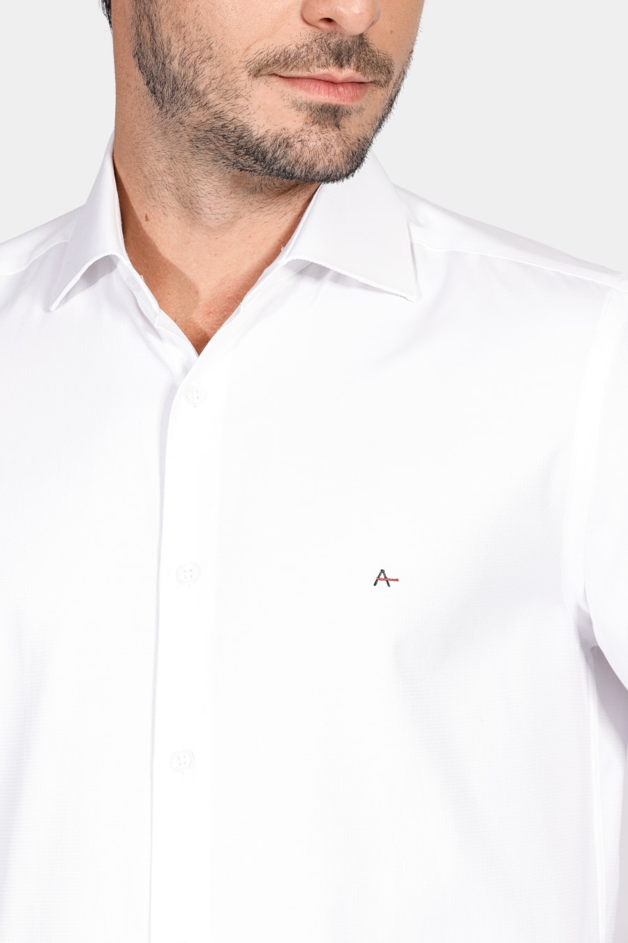 Camisa Social Regular Tricoline Maquinetado Branco — foto 3 de 6