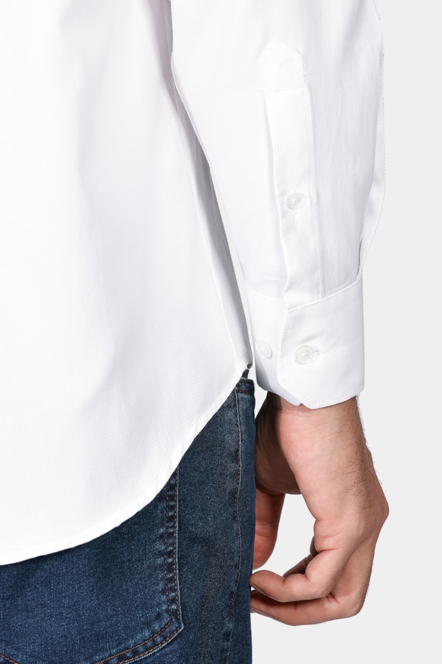 Camisa Social Regular Tricoline Maquinetado Branco — foto 4 de 6