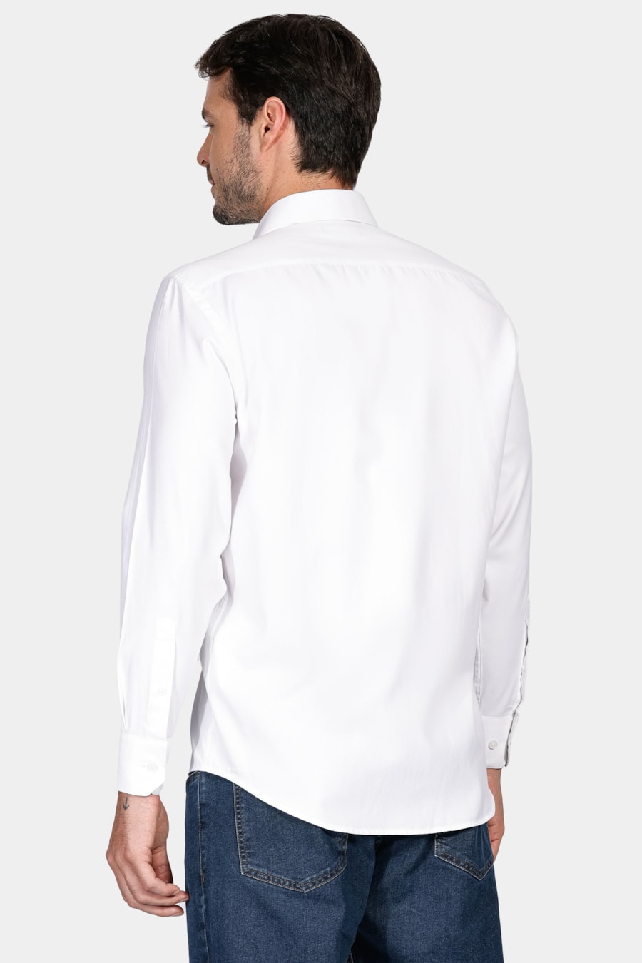Camisa Social Regular Tricoline Maquinetado Branco — foto 5 de 6
