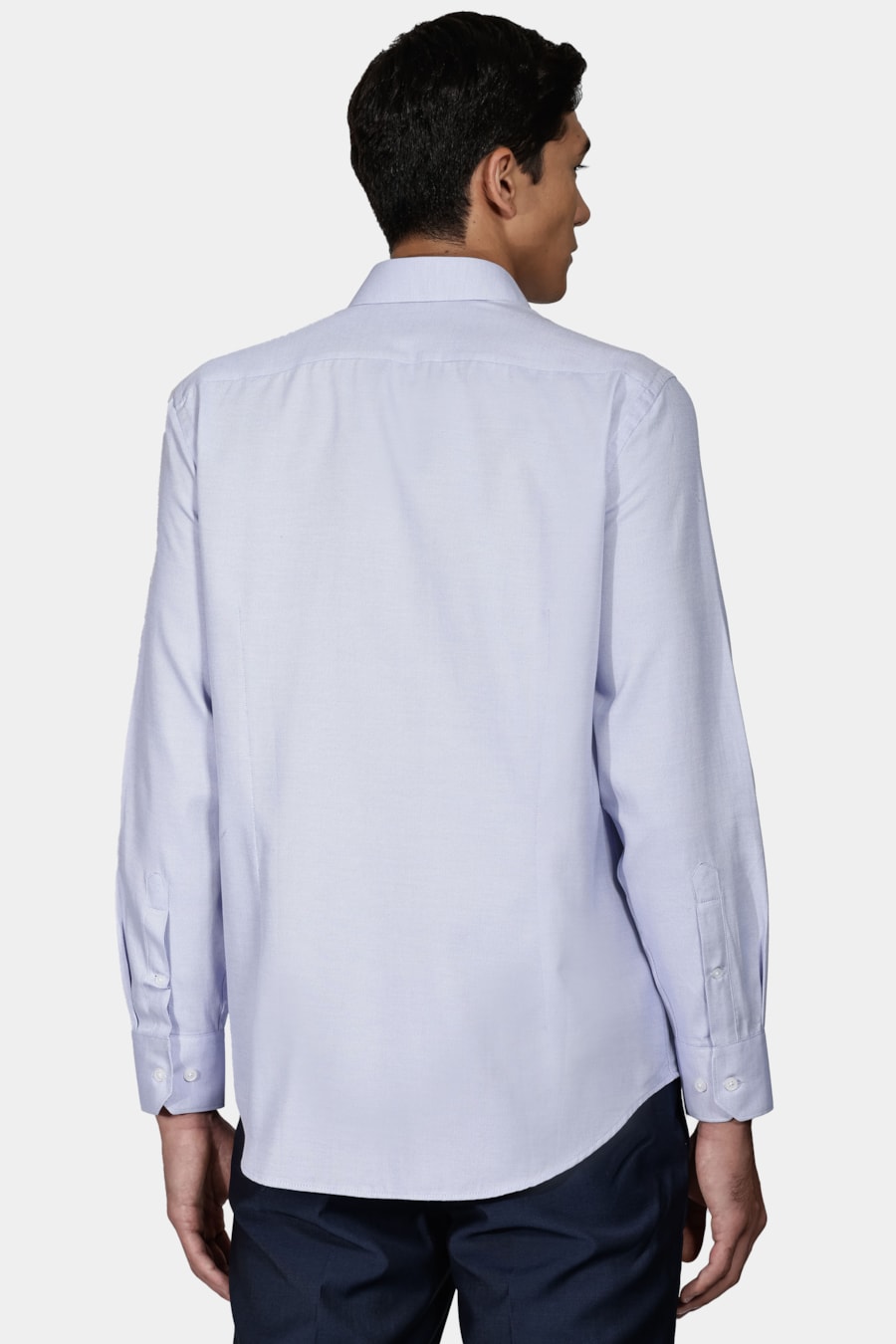 Camisa Social Slim Maquinetada Mista (Não Ativar) Azul — foto 4 de 6