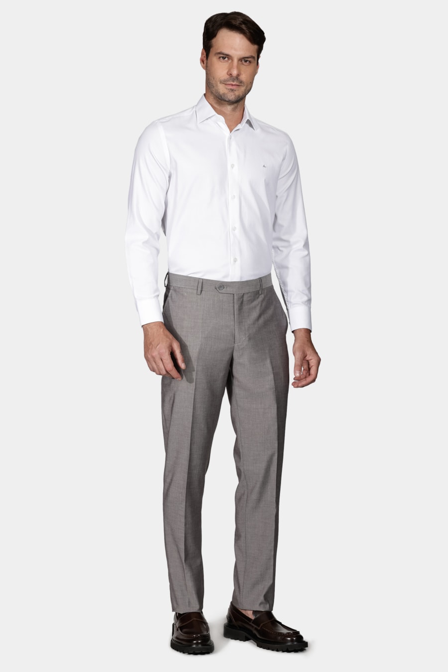 Camisa Social Slim Maquinetada Mista (Não Ativar) Branco — foto 2 de 6