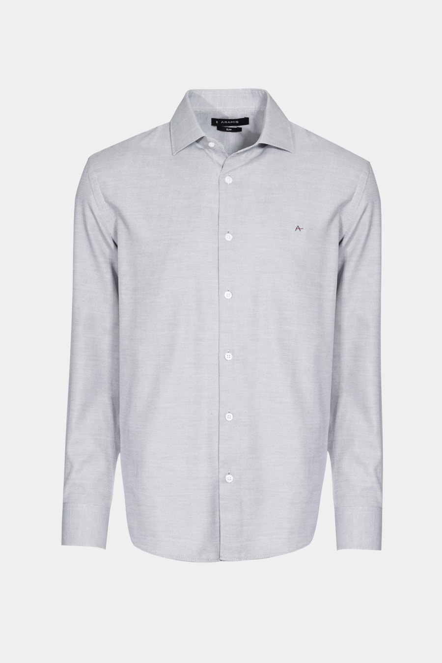 Camisa Social Slim Maquinetada Mista (Não Ativar) Cinza — foto 6 de 6
