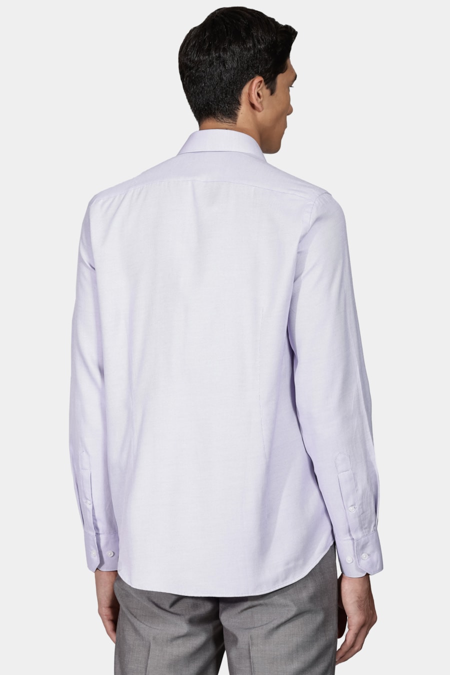 Camisa Social Slim Maquinetada Mista (Não Ativar) Lilás — foto 4 de 6
