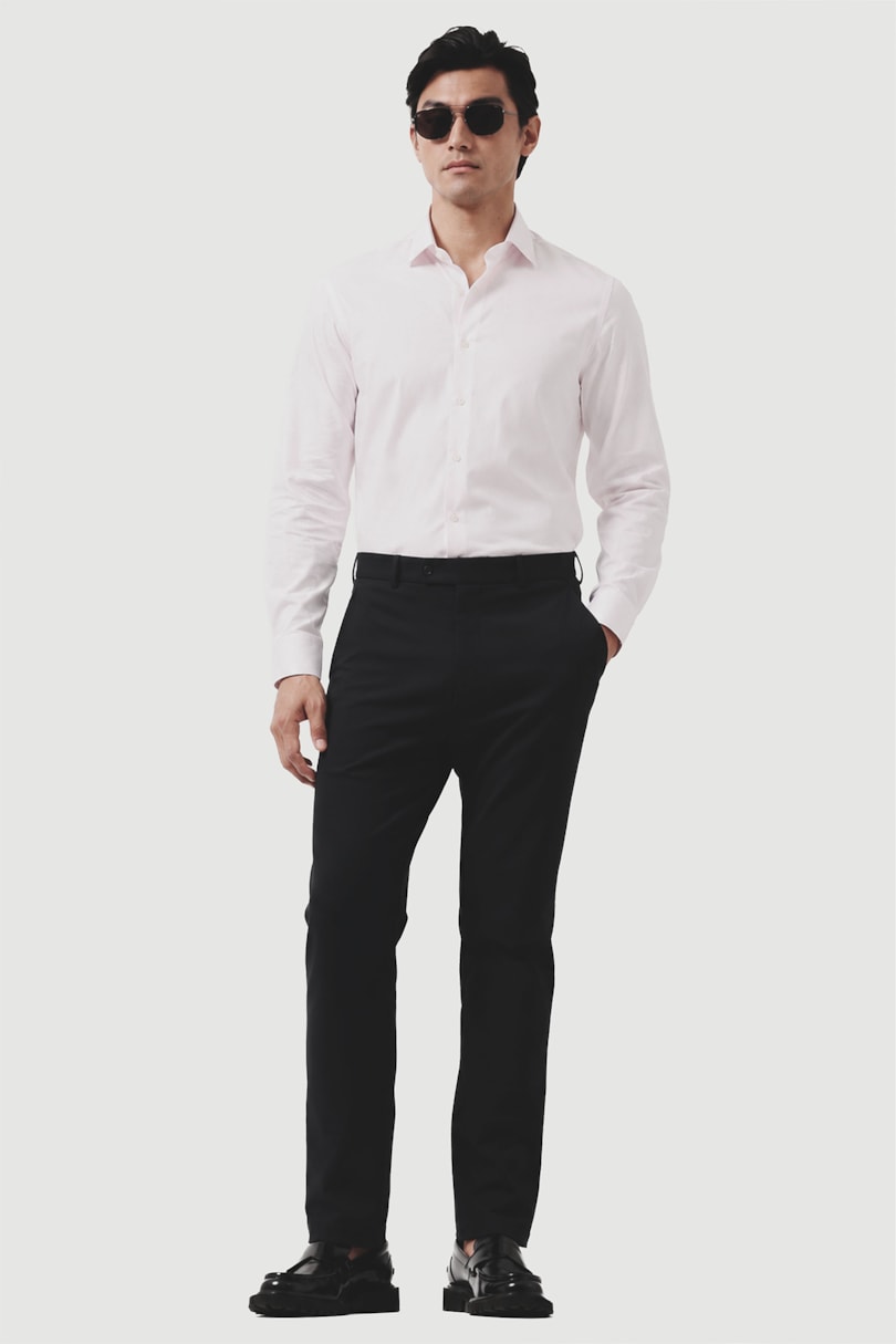 Camisa Social Super Slim Algodão Egípcio Stretch Rosa