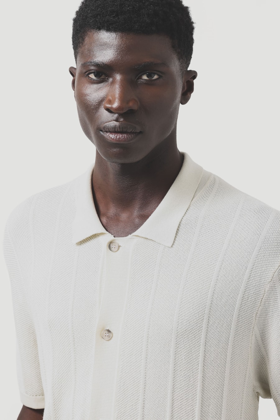 Camisa Tricot Manga Curta Chevron Off White — foto 3 de 6