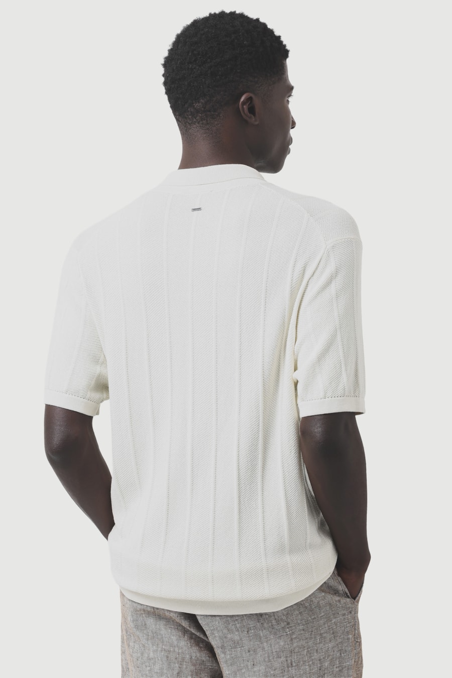 Camisa Tricot Manga Curta Chevron Off White — foto 4 de 6