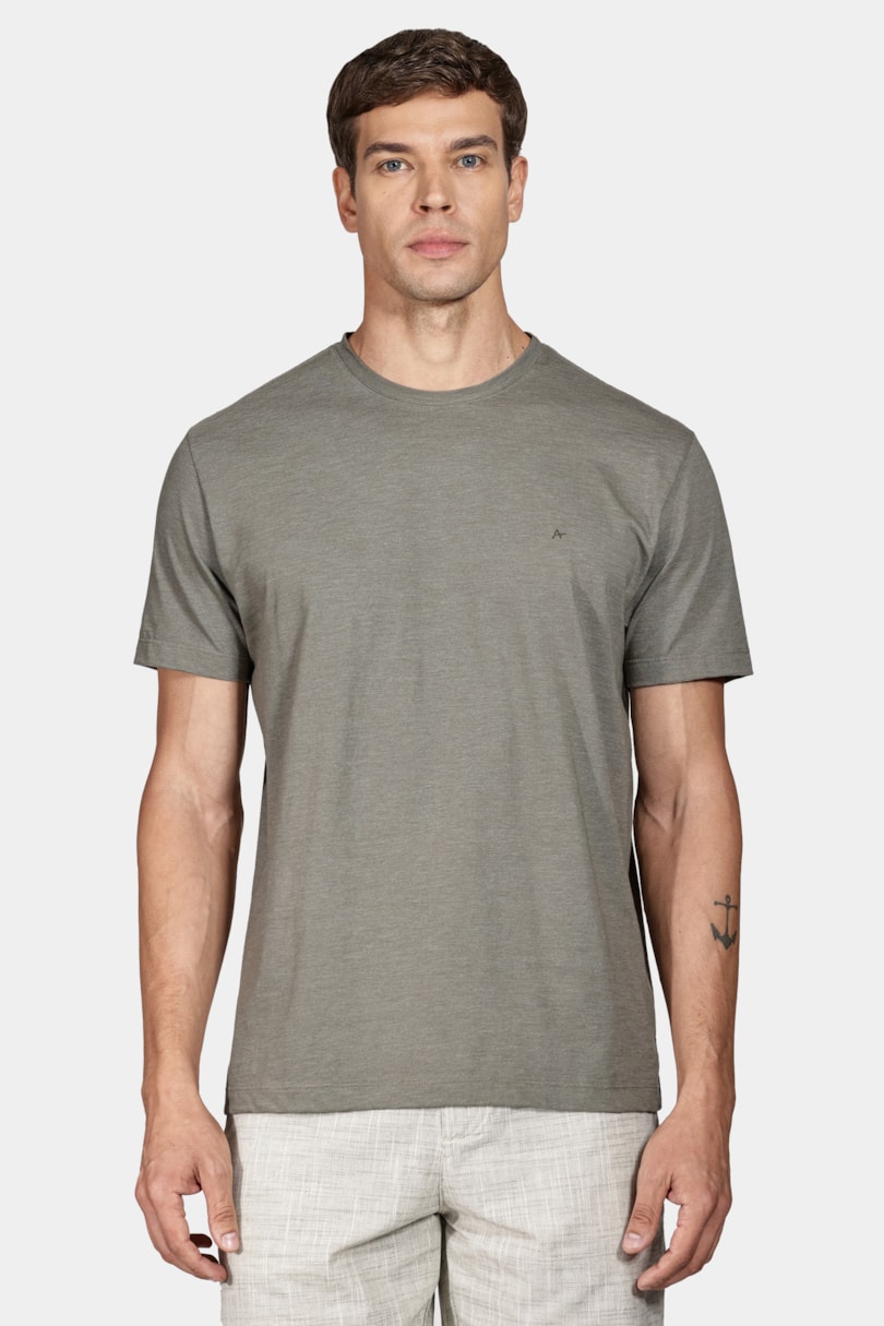 Camiseta 1/2 Malha Fil a Fil Verde Oliva