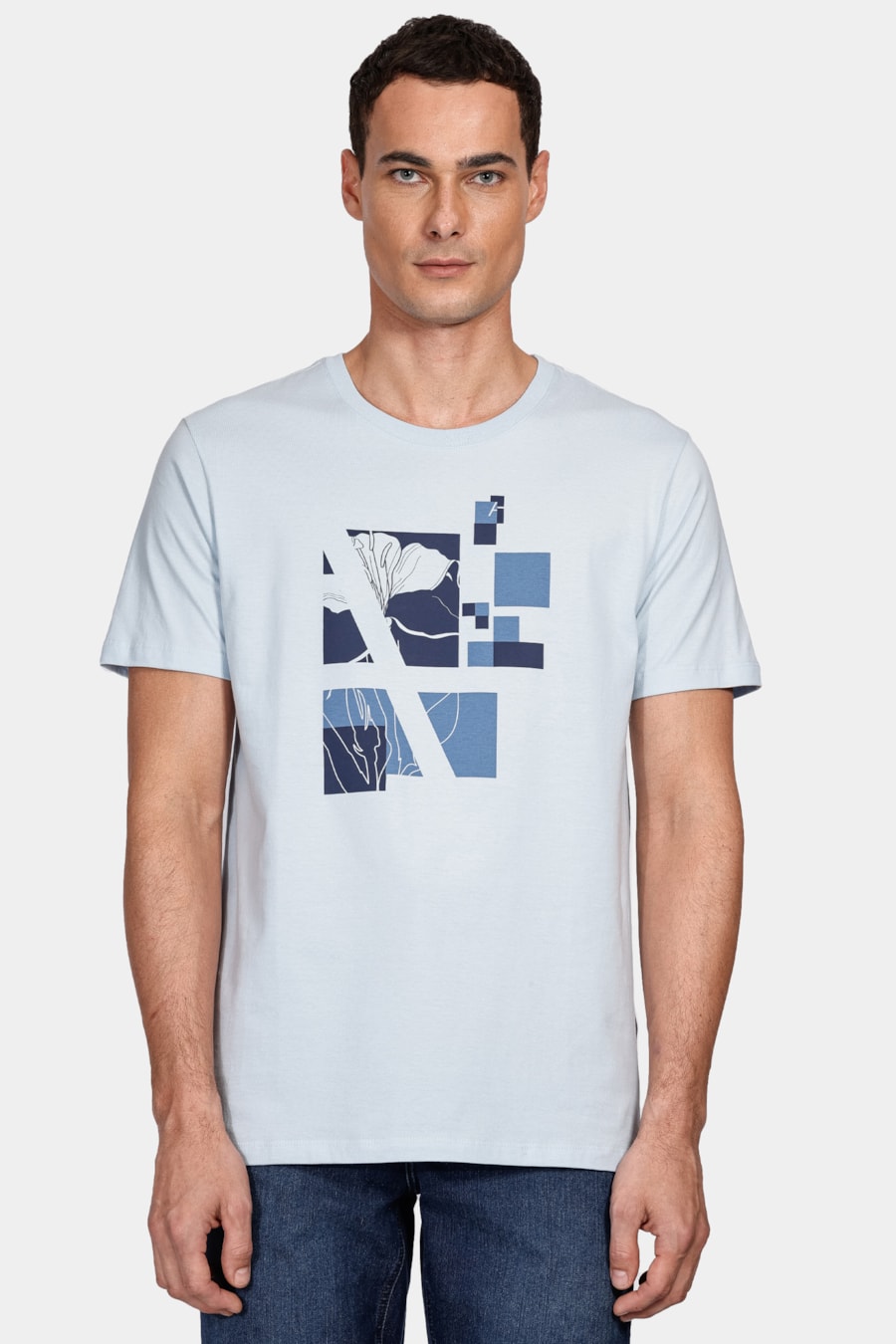 Camiseta a Lírio Pixels Azul Oceano — foto 1 de 4