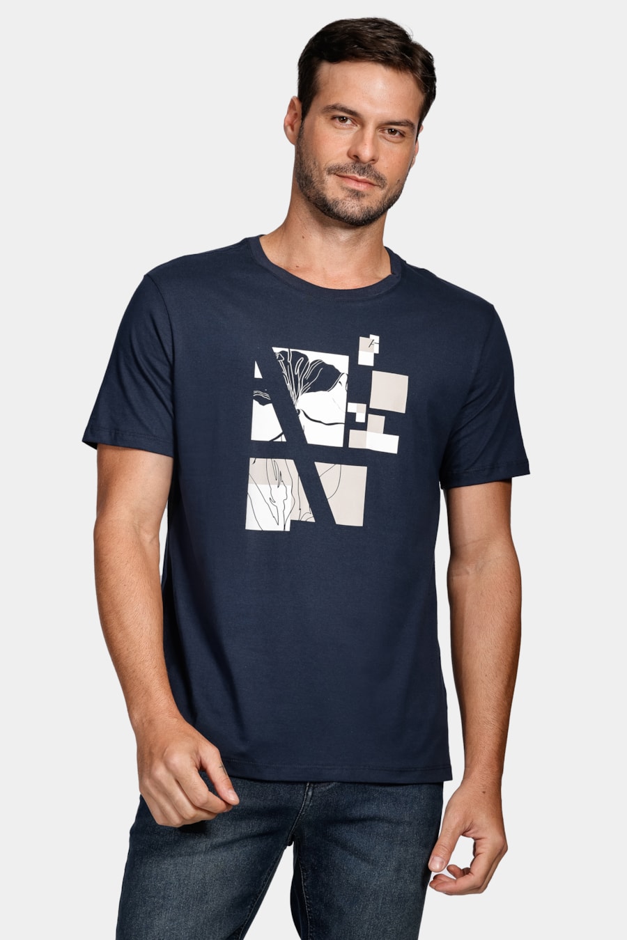 Camiseta a Lírio Pixels Marinho — foto 1 de 4