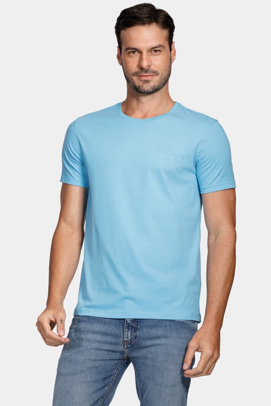 Camiseta a Pixel Outline Azul Turquesa — foto 1 de 4