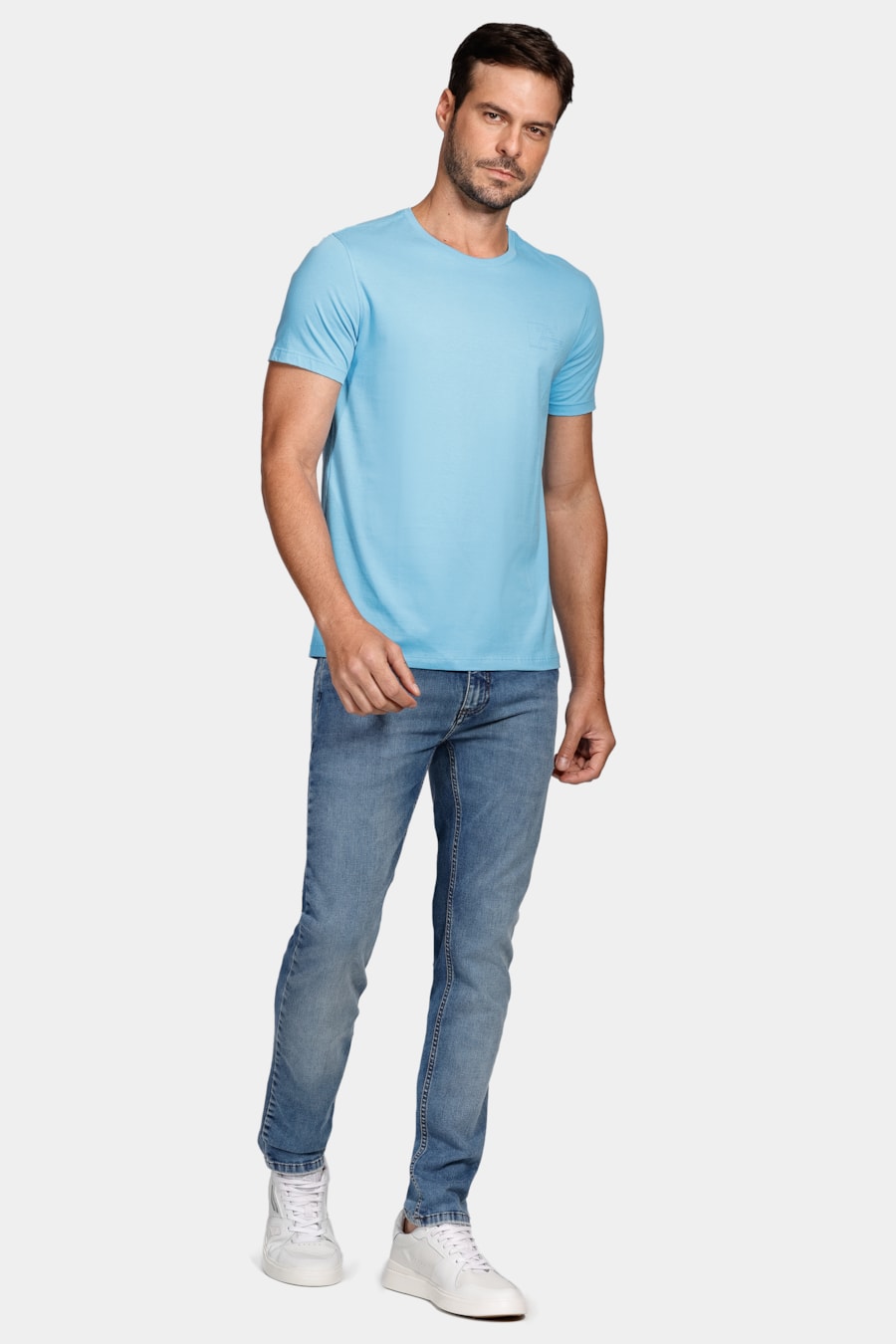 Camiseta a Pixel Outline Azul Turquesa — foto 2 de 4