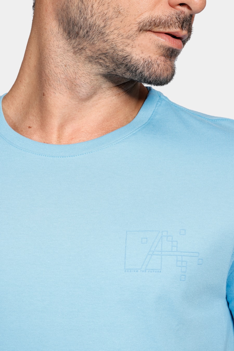Camiseta a Pixel Outline Azul Turquesa — foto 3 de 4