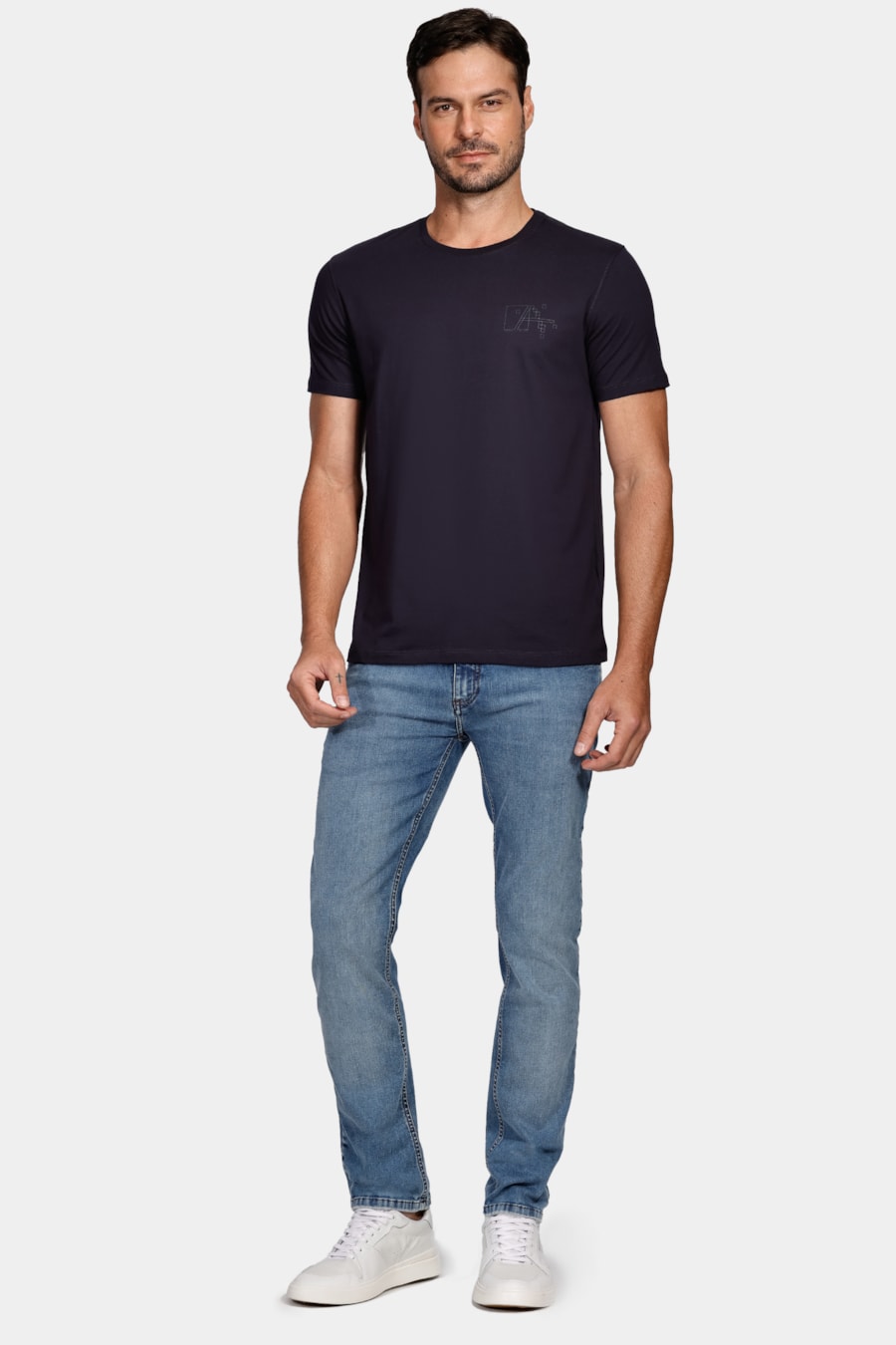 Camiseta a Pixel Outline Marinho — foto 2 de 4