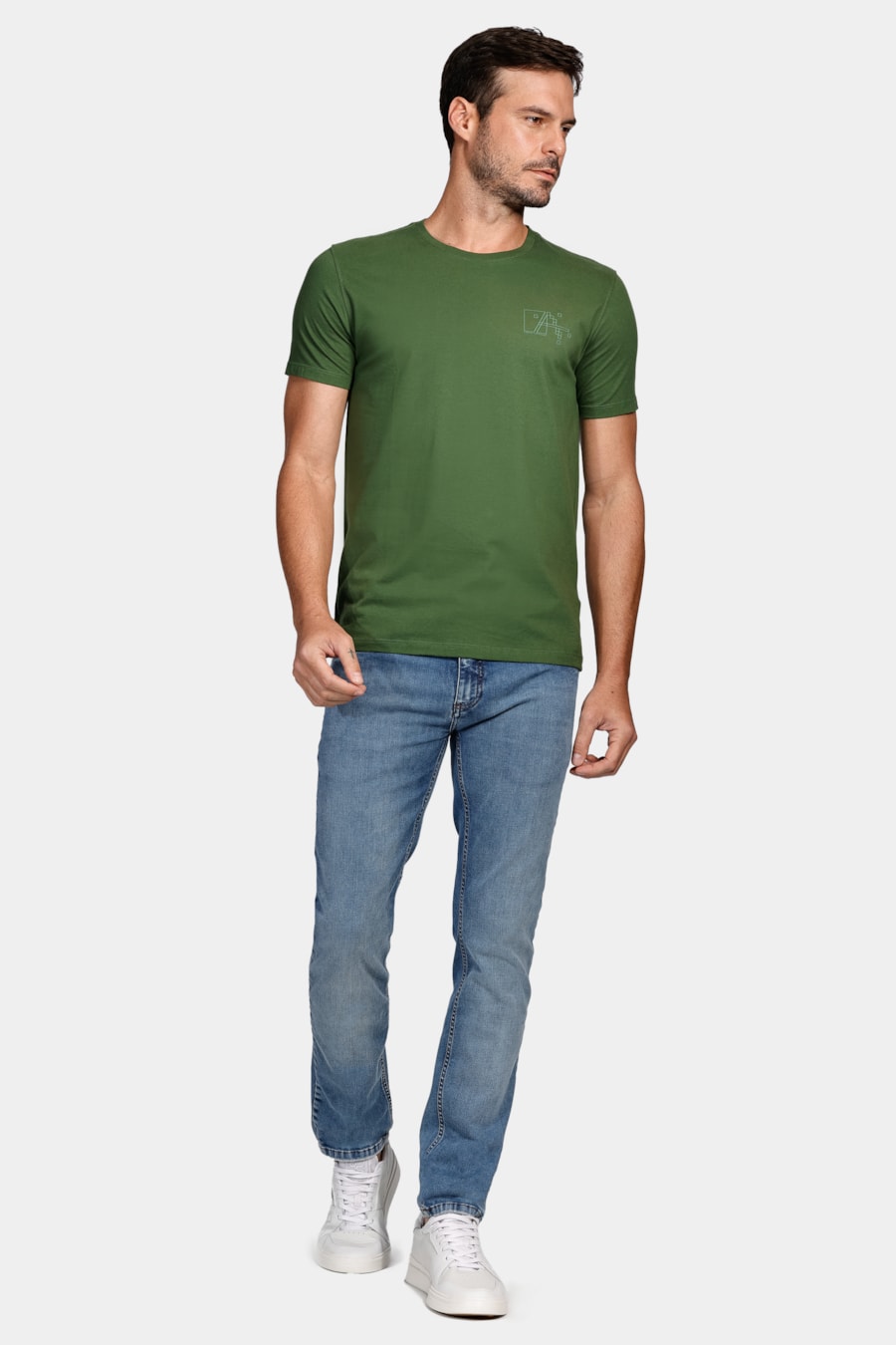 Camiseta a Pixel Outline Verde Musgo — foto 2 de 4