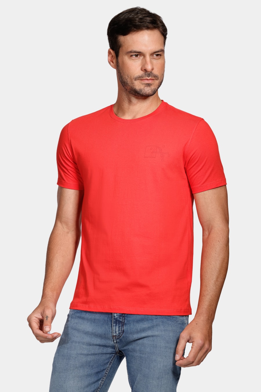 Camiseta a Pixel Outline Vermelho Cereja — foto 1 de 4