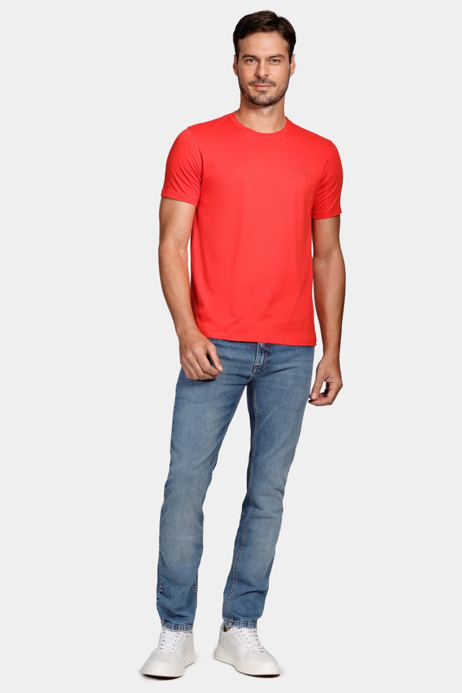 Camiseta a Pixel Outline Vermelho Cereja — foto 2 de 4
