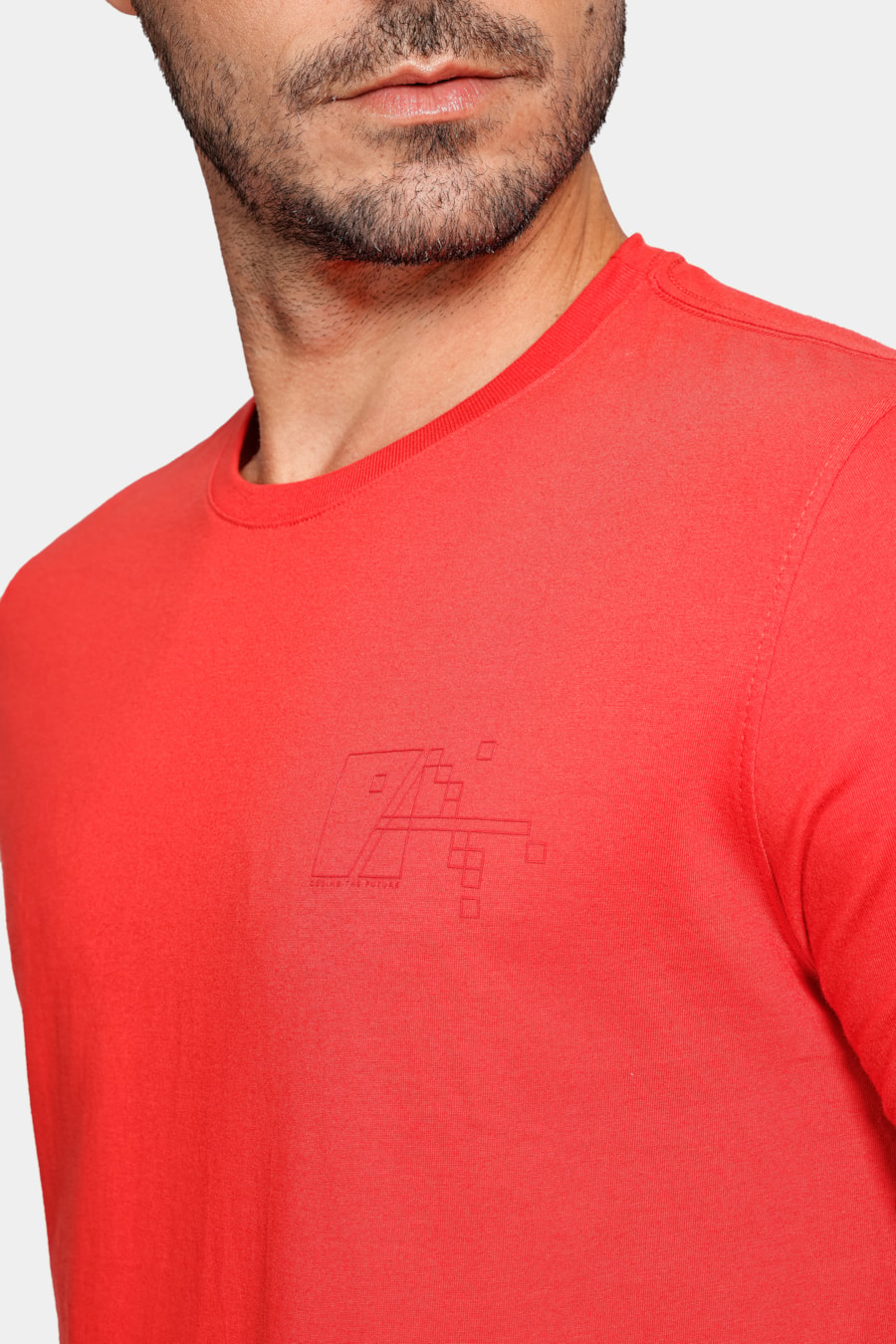 Camiseta a Pixel Outline Vermelho Cereja — foto 3 de 4
