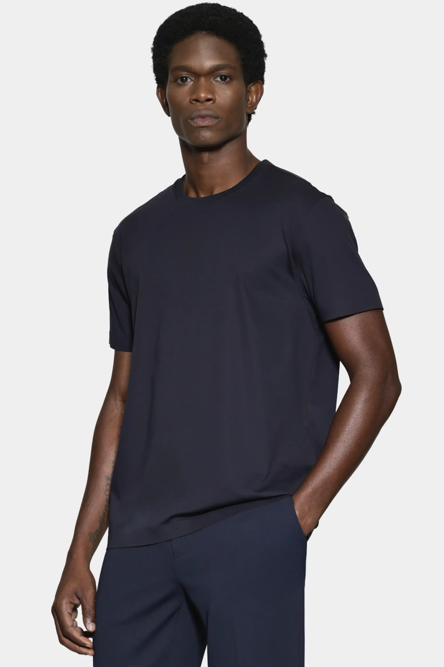 Camiseta Algodão C/ Elastano Fio 100 Marinho — foto 1 de 10