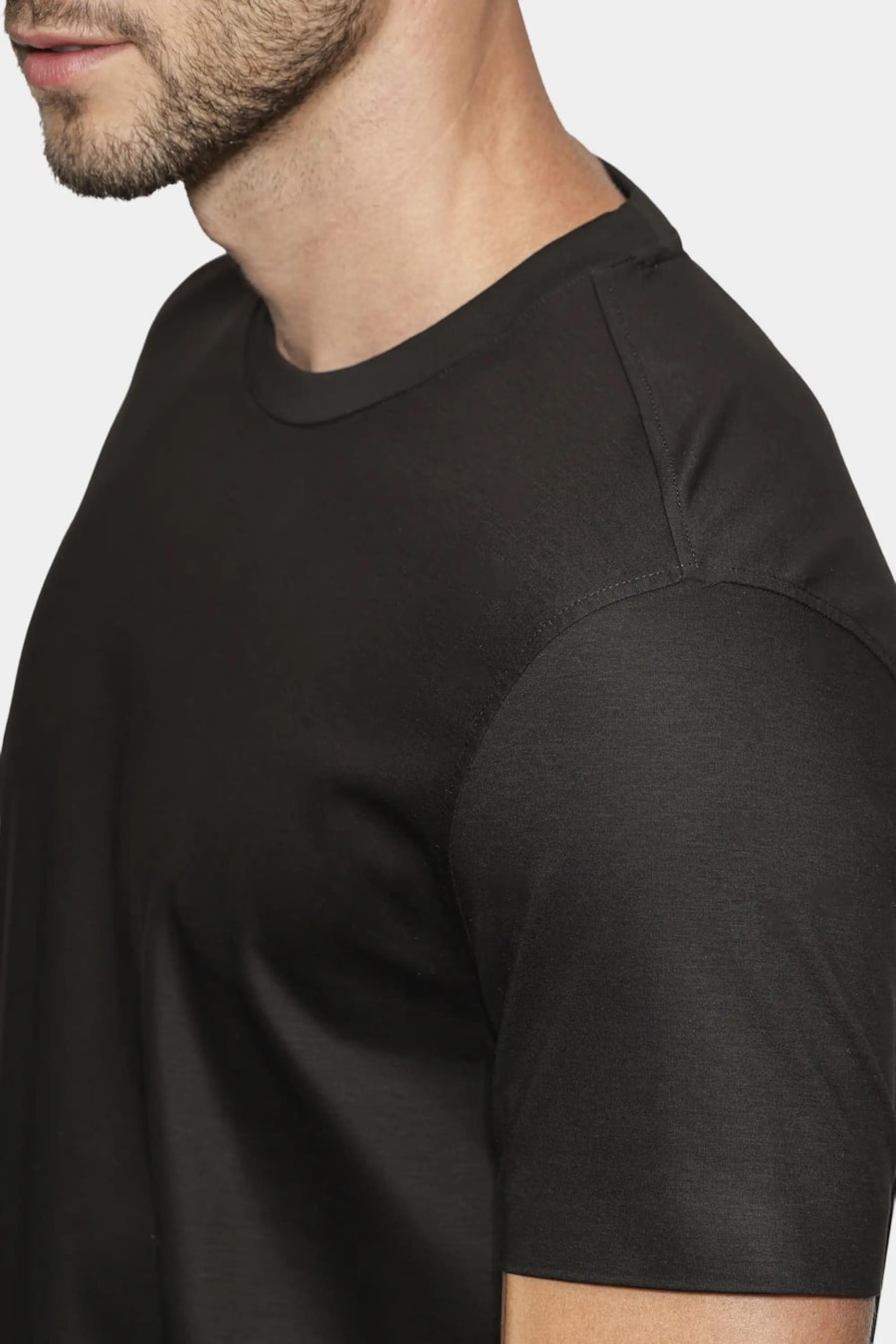 Camiseta Algodão C/ Elastano Fio 100 Preto — foto 3 de 8