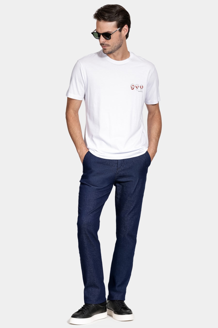 Camiseta Algodão Manga Curta Coquetel Branco — foto 2 de 5