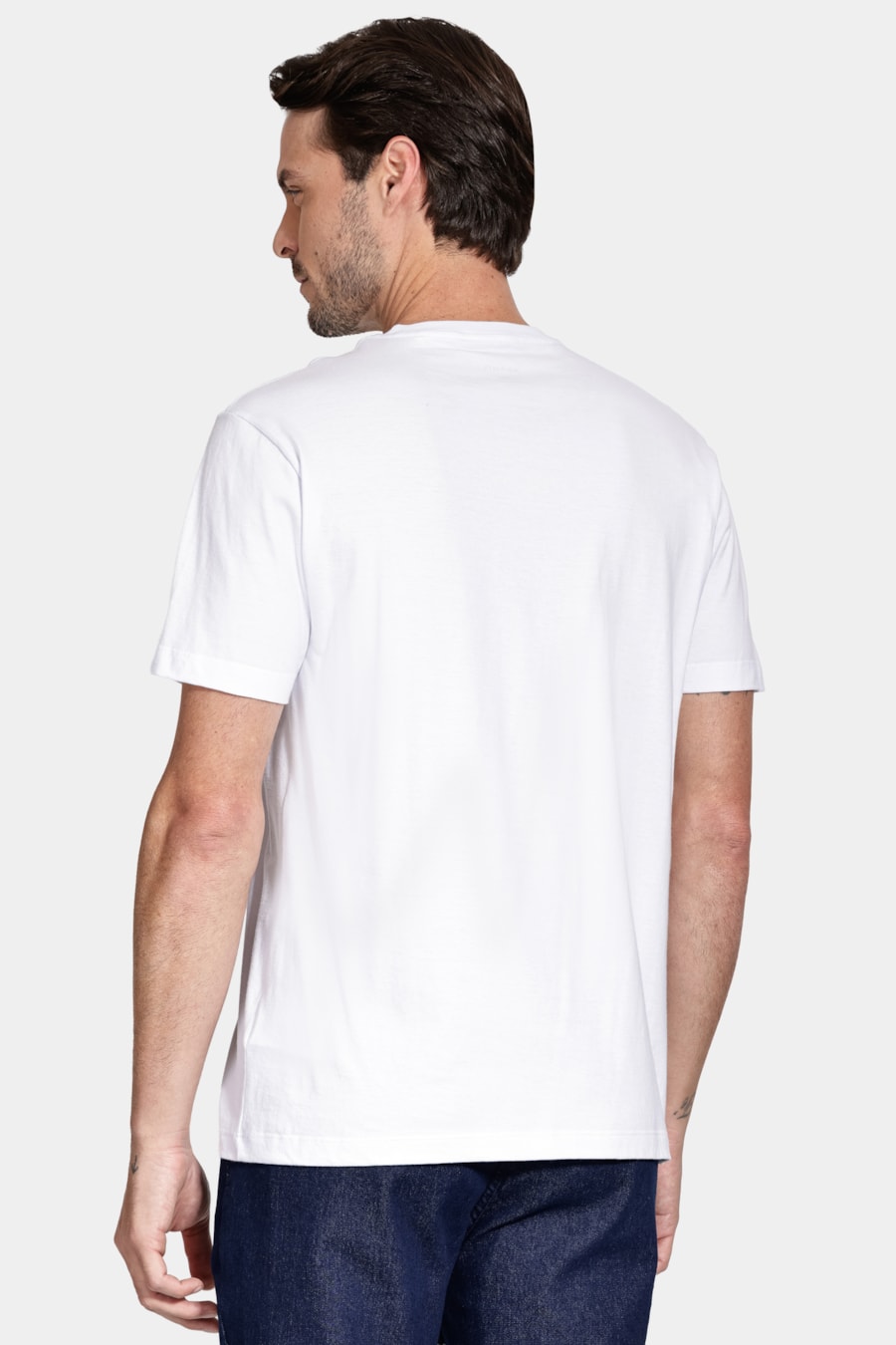 Camiseta Algodão Manga Curta Coquetel Branco — foto 4 de 5
