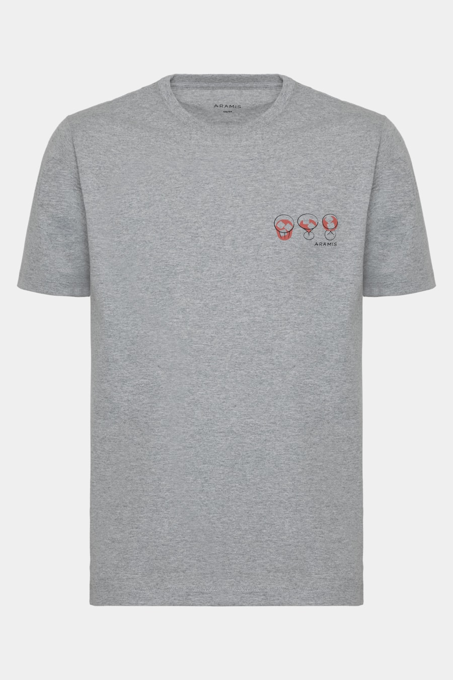 Camiseta Algodão Manga Curta Coquetel Cinza Mescla