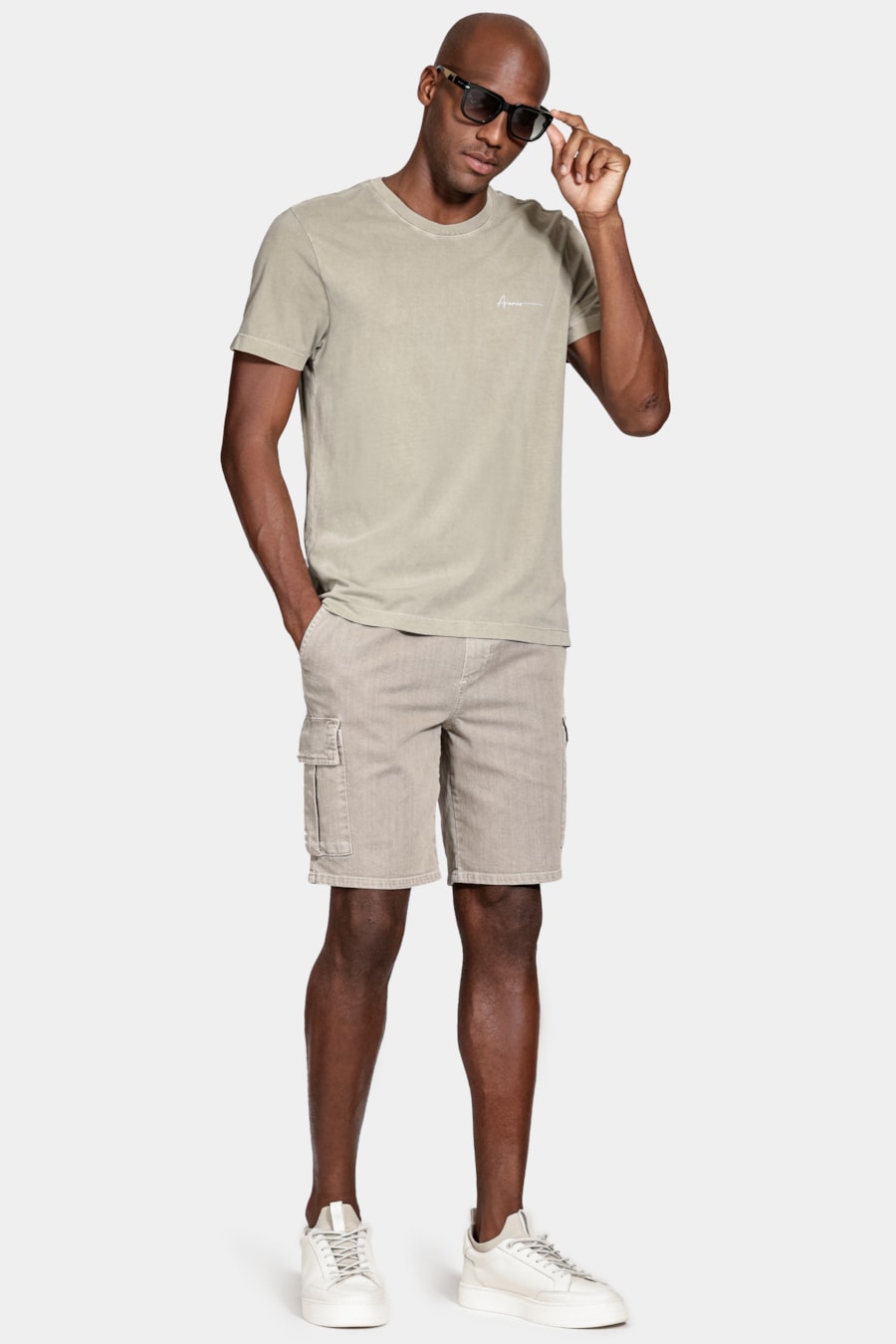 Camiseta Algodão Manga Curta Estonada Caqui 116 — foto 2 de 6