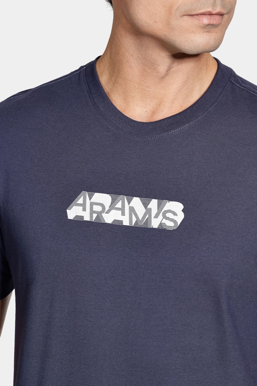 Camiseta Algodão Manga Curta Geometrica Navy — foto 3 de 5