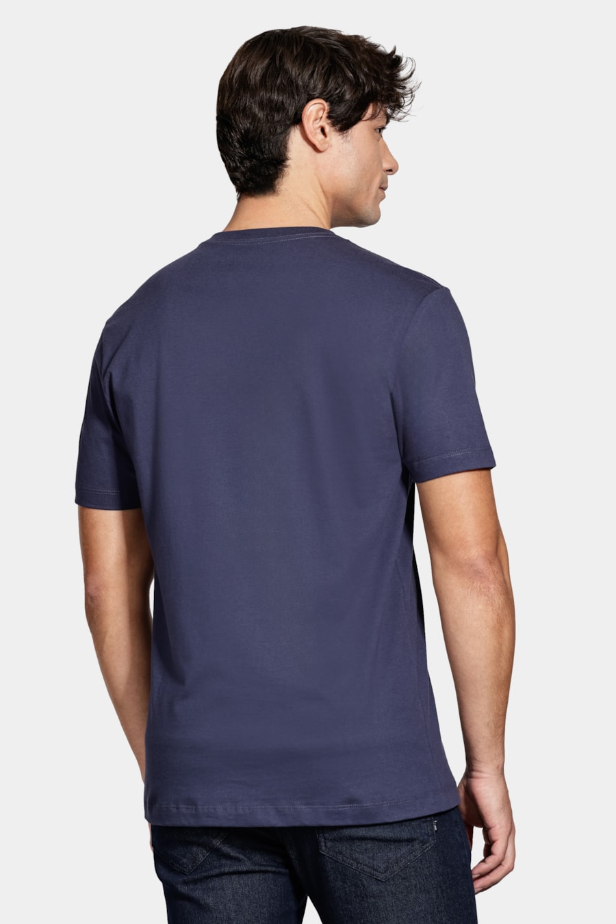 Camiseta Algodão Manga Curta Geometrica Navy — foto 4 de 5