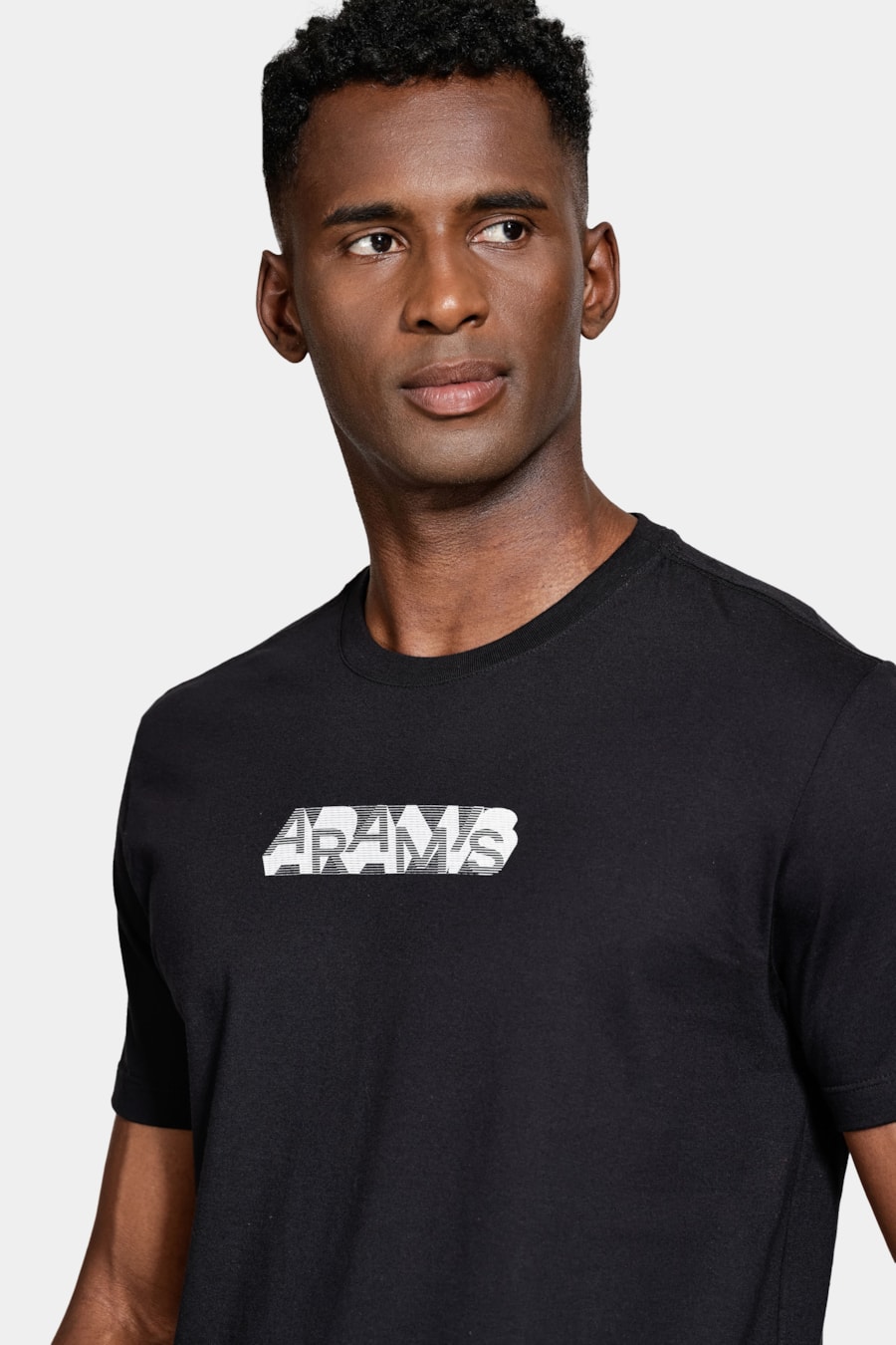 Camiseta Algodão Manga Curta Geometrica Preto — foto 3 de 5