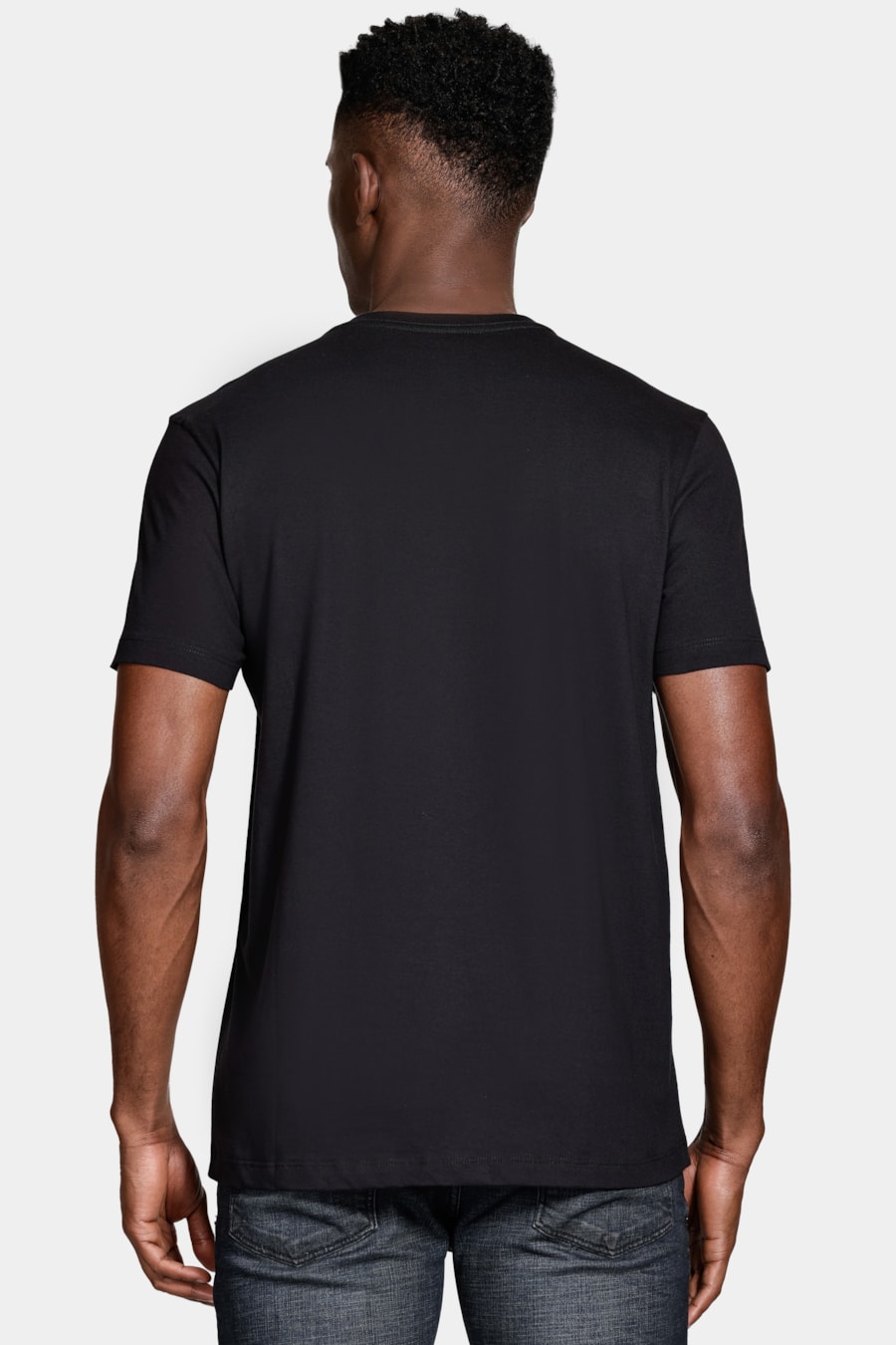 Camiseta Algodão Manga Curta Geometrica Preto — foto 4 de 5