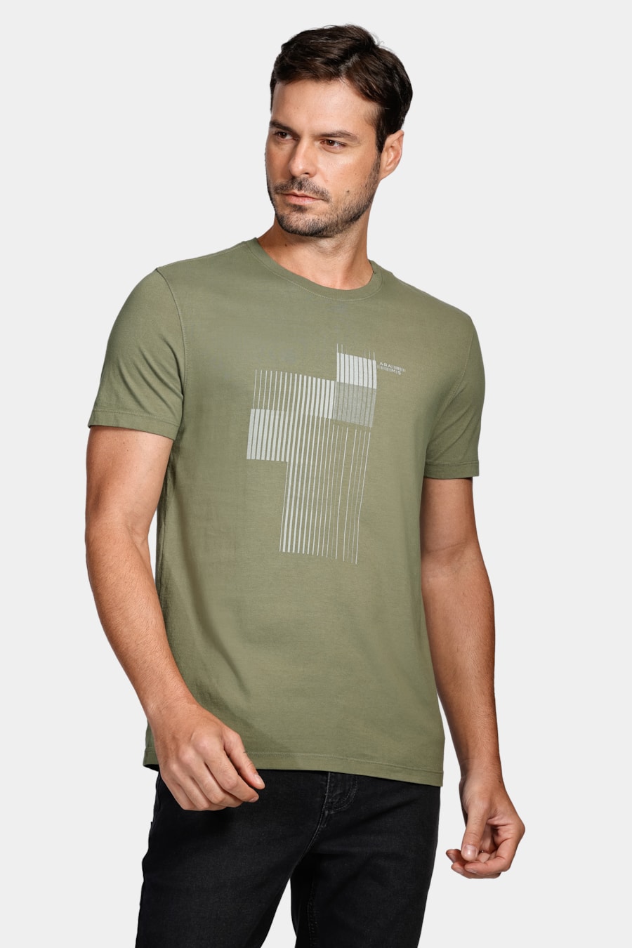 Camiseta Aramis Barcode Verde Militar — foto 1 de 4
