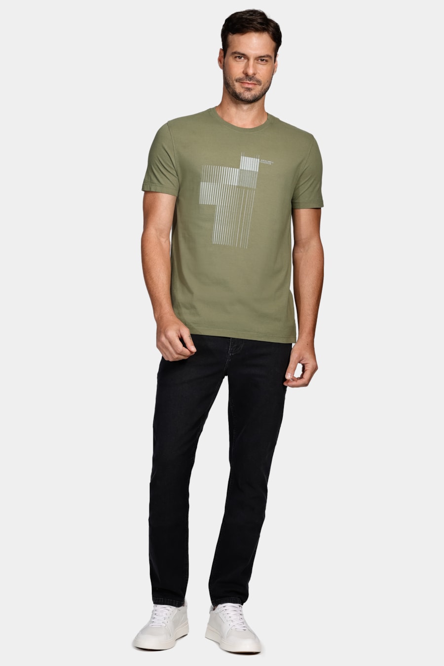 Camiseta Aramis Barcode Verde Militar — foto 2 de 4