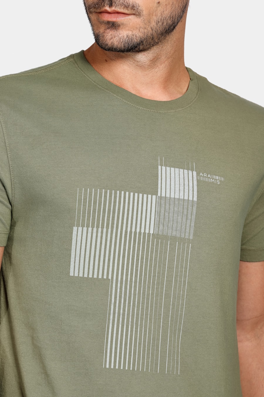 Camiseta Aramis Barcode Verde Militar — foto 3 de 4