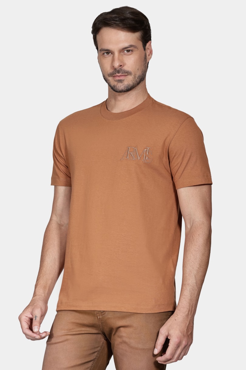 Camiseta Aramis Bordado Caramelo