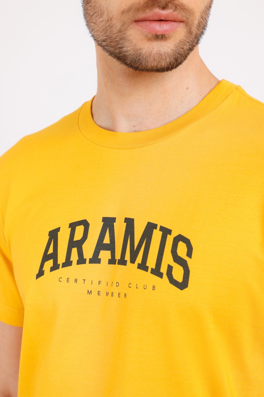 Camiseta Aramis College de Algodão Amarelo Mango — foto 1 de 2