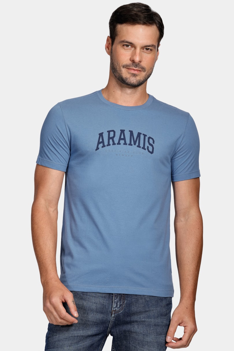 Camiseta Aramis College de Algodão Azul Índigo