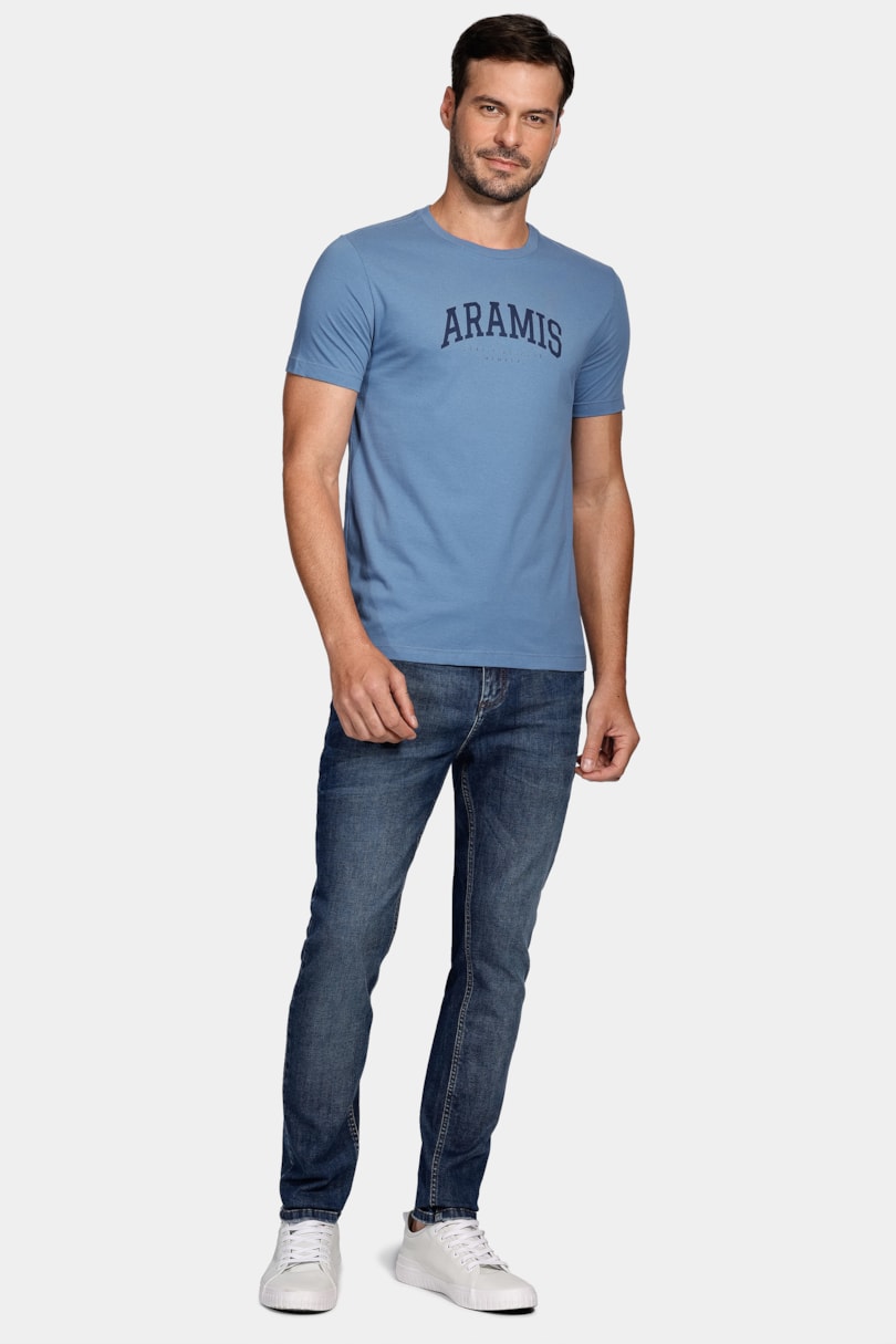 Camiseta Aramis College de Algodão Azul Índigo