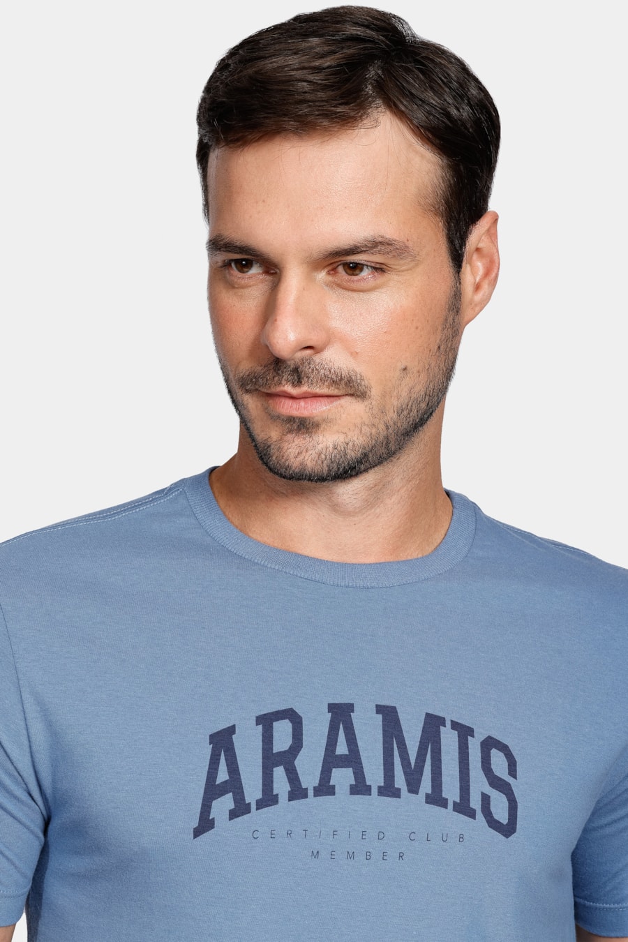 Camiseta Aramis College de Algodão Azul Índigo — foto 3 de 4