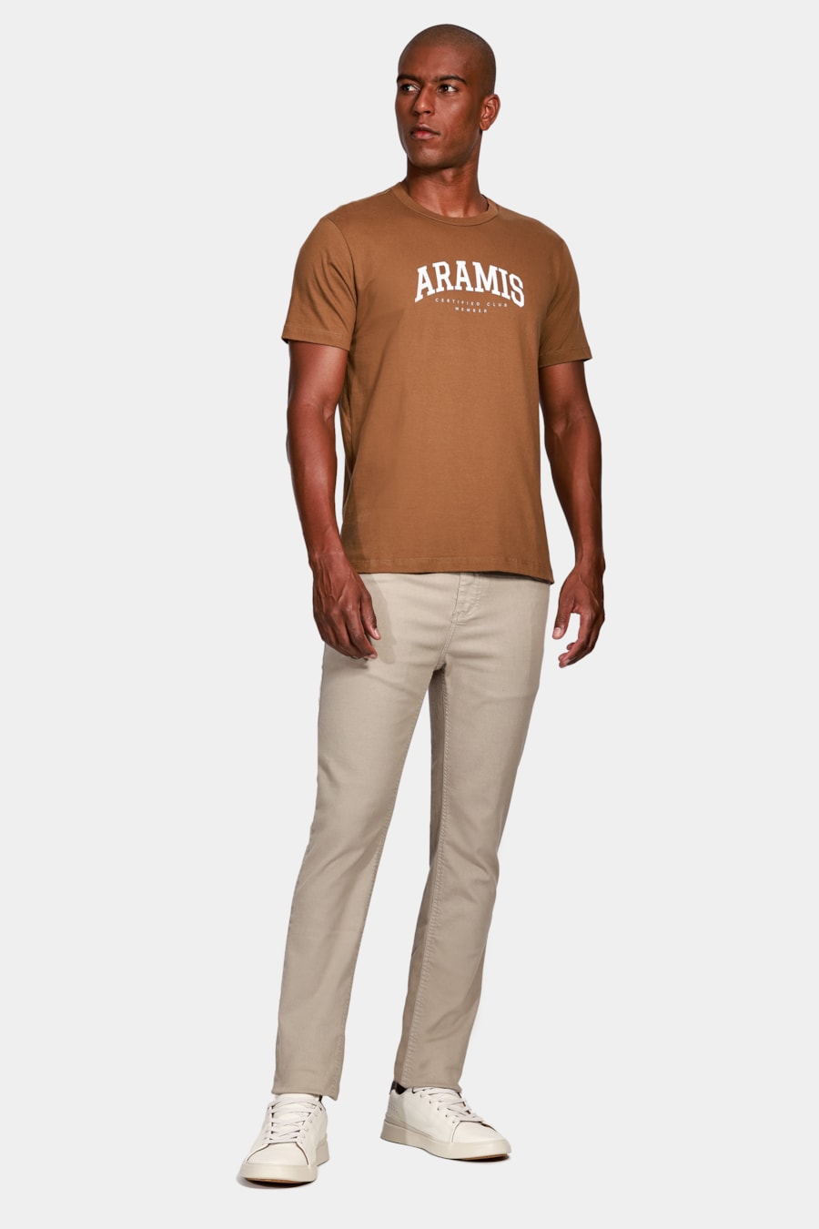 Camiseta Aramis College de Algodão Cáqui Mascavo — foto 2 de 4